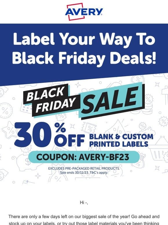 30% Off Black Friday Sale