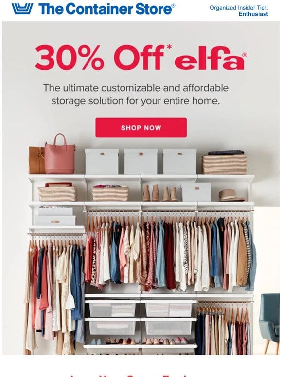 30% Off? Elfa To The Rescue