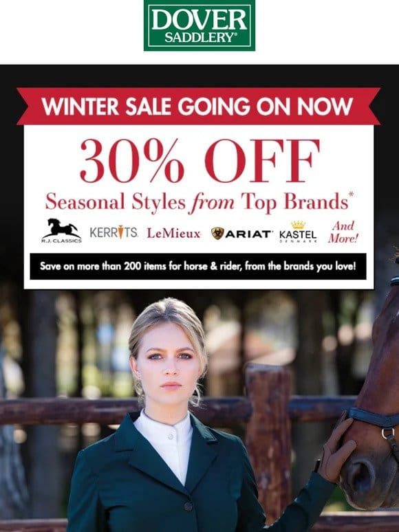 30% Off Seasonal Styles from Top Brands