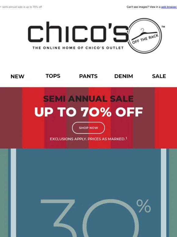 30% off is here