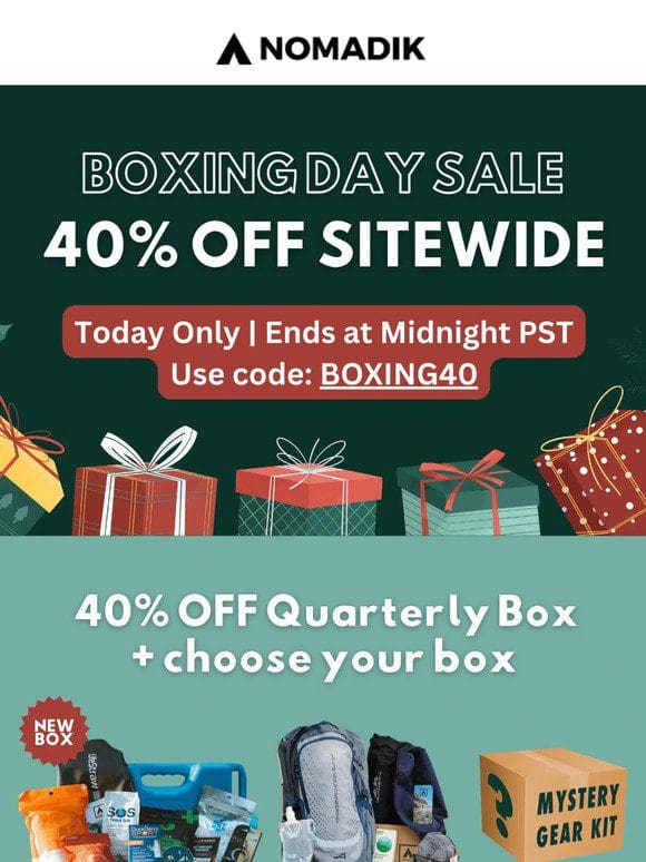 40% OFF TODAY ONLY