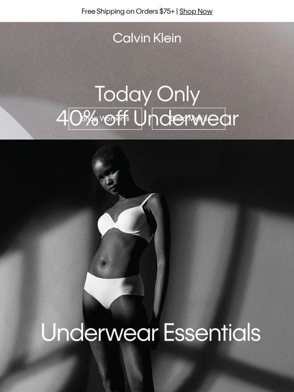40% Off Underwear – For a Limited Time Only