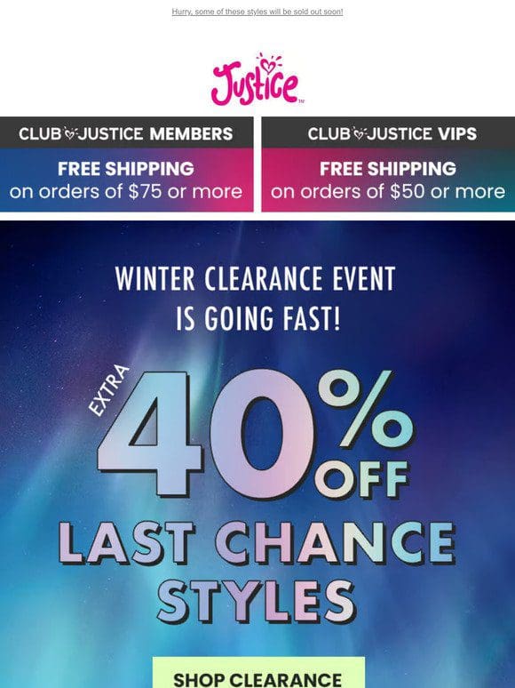 40% Off Winter Clearance is Heating Up