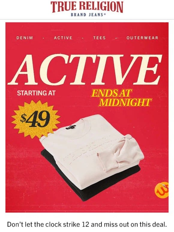 $49 ACTIVE ENDS AT MIDNIGHT ⏰