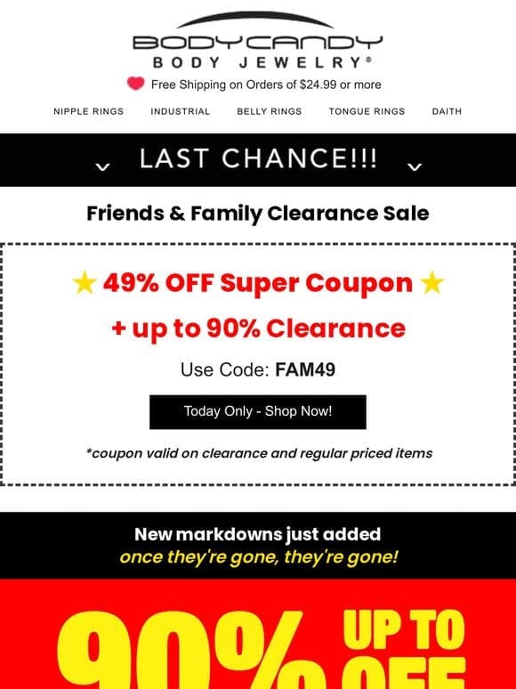 49% OFF EVERYthing (+ clearance)