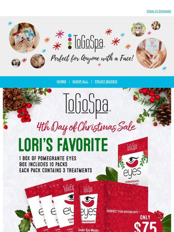 4th Deal of December!! Lori (Our Coordinator’s) FAVORITE formula… Pomegranate!!