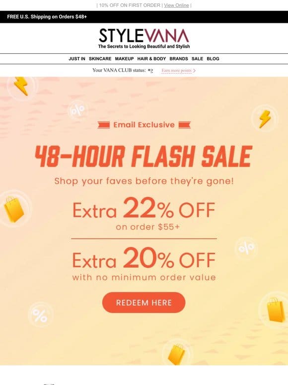 4️⃣8️⃣-Hour Flash Sale: Get an Extra 20-22% Off Now!