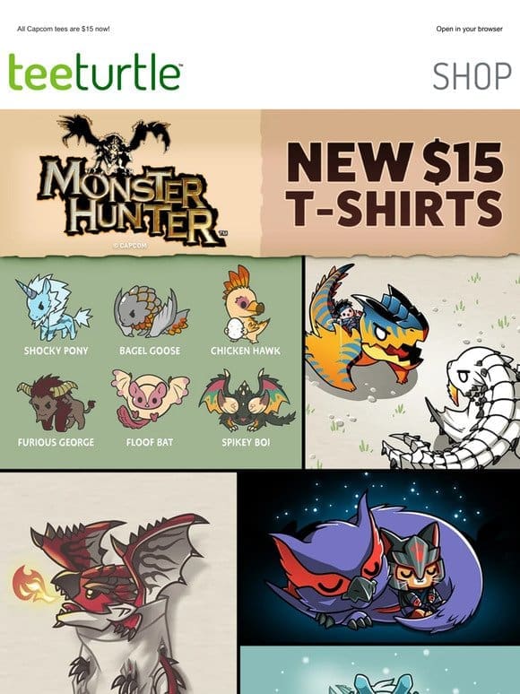 5 NEW Monster Hunter t-shirts! ⚔️