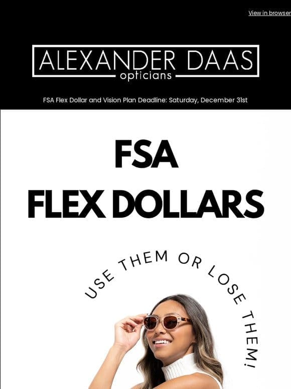 50% OFF! And Flex Dollars and Vision Plans reminder – Use Them or Lose Them!