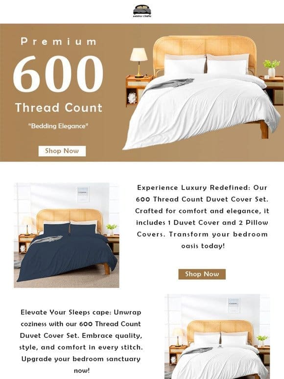 50% OFF: Elevate Your Sleep with 600 Thread Count Bedding Sets!