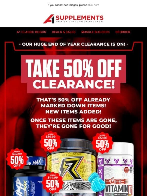 50% Off All Clearance!