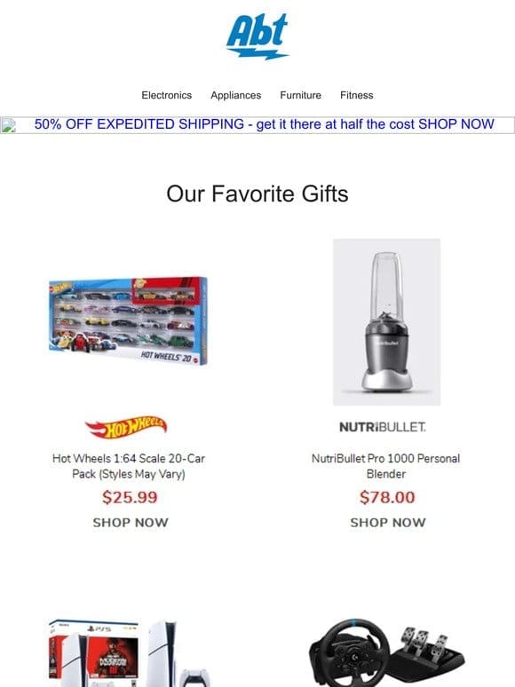50% Off Expedited Shipping To Get Your Gifts In Time
