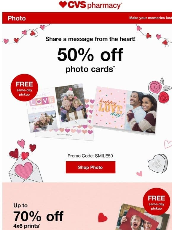 50% Off Photo Cards — -Share a Memory for Valentine’s Day!