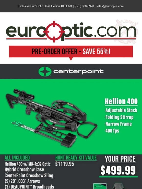 55% OFF: Hellion 400 Crossbow Hunt Ready Kit Pre-Order
