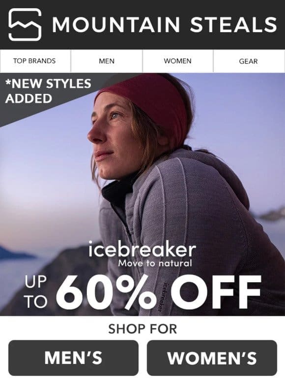 60% off Icebreaker ➕ Smartwool