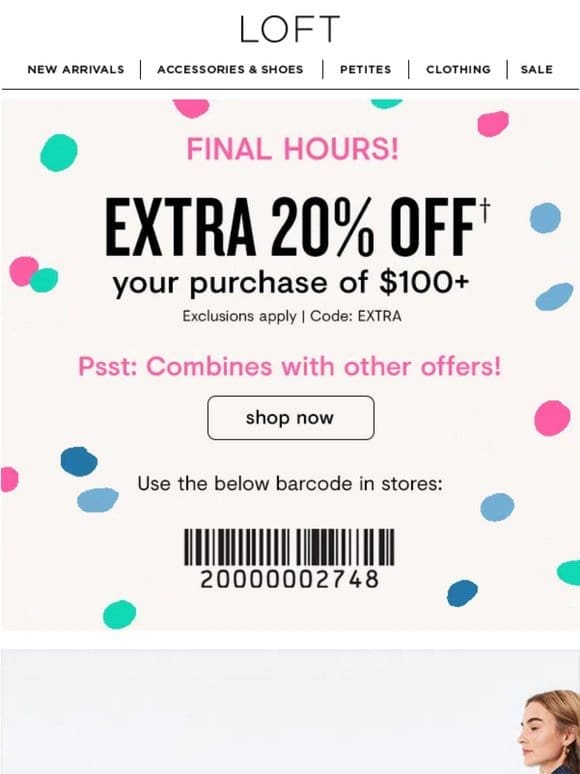 60% off sale + EXTRA 20% off and more…