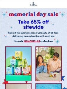 65% Off Memorial Day Sale!