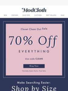 70% OFF EVERYTHING