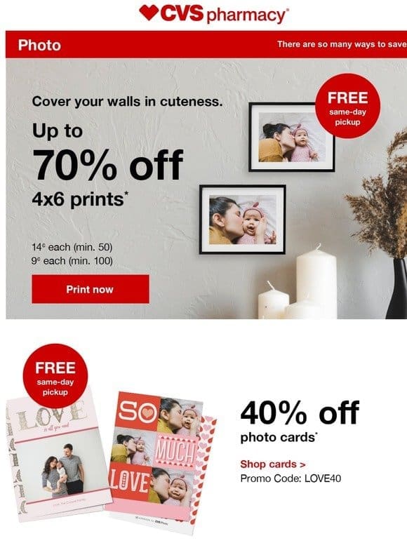 70% Off Select Photo Products!