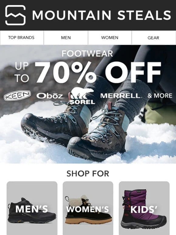 70% off Footwear   Muck Boots， Sorel， KEEN & more