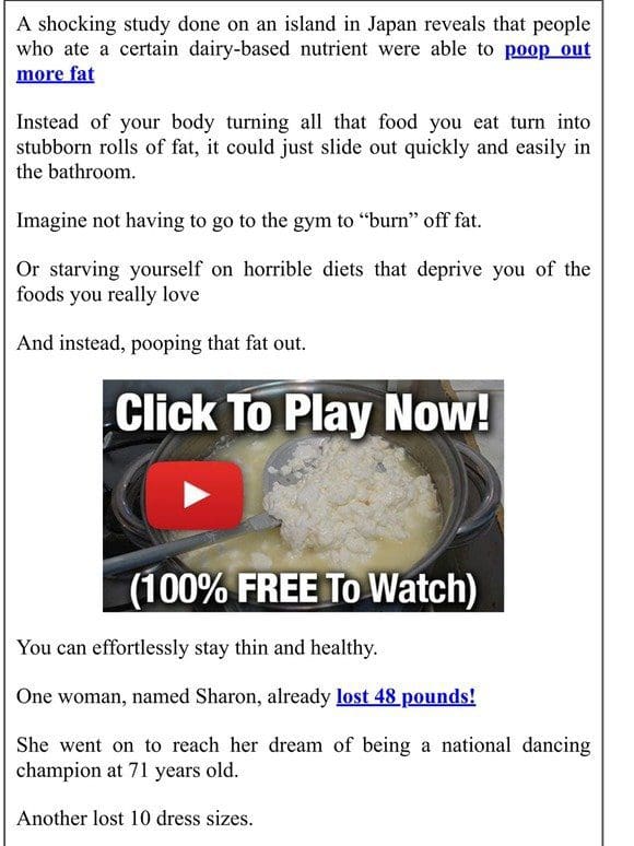 71-yr-old woman poops out 48 lbs of stored fat using *this* unusual nutrient…