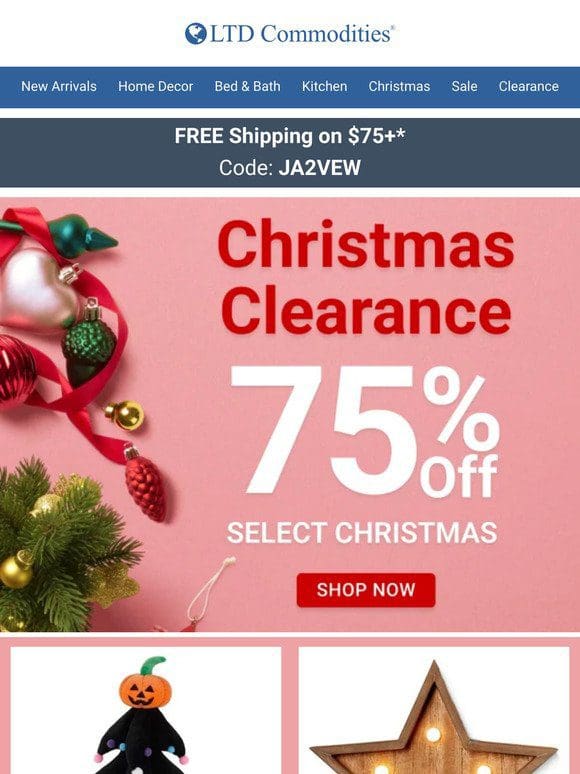 75% Off Christmas — Stock Up for Next Year