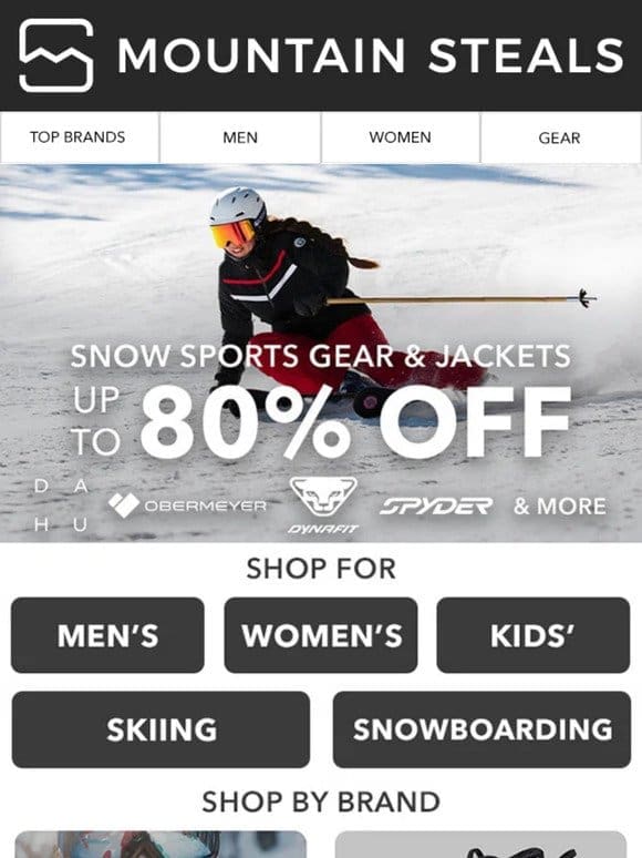 80% off   Snow Sports Gear & Jackets
