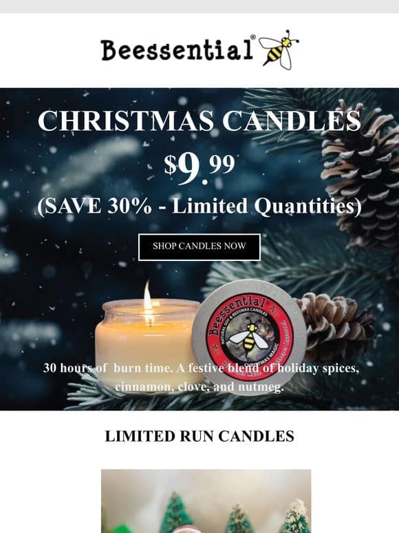 $9.99 SOY & BEESWAX CANDLES