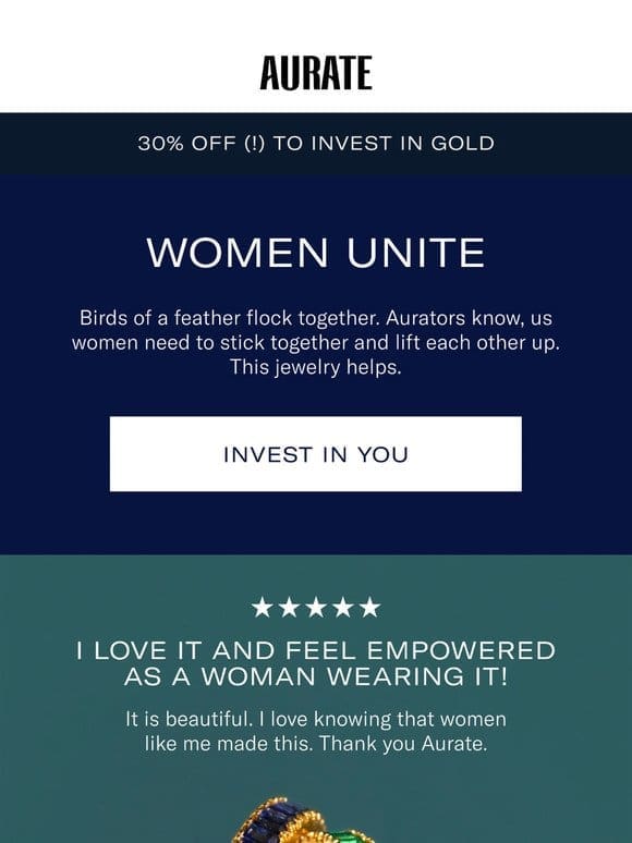 90% OF AURATE SHOPPERS ARE WOMEN