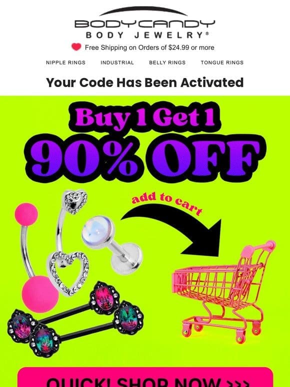 90% OFF Activated [ends at midnight]