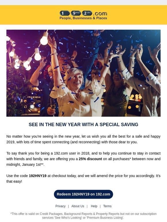 A Discount At 192.com To Celebrate The New Year