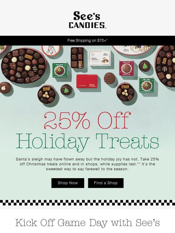A Gift for You: 25% Off Holiday Treats
