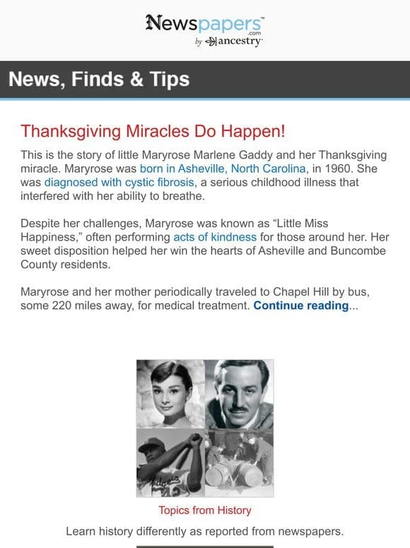A Thanksgiving Miracle for Maryrose