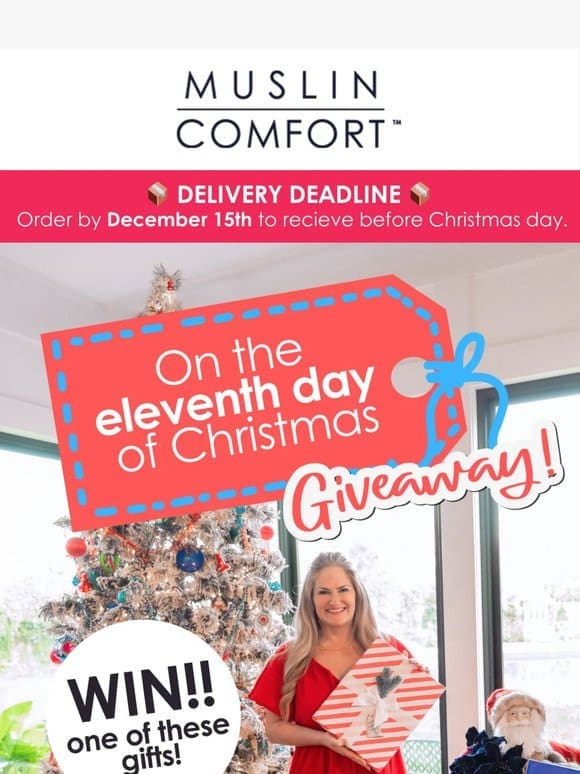 A customer WON A Full Bedding Set! – Unwrap the 11th day of Christmas