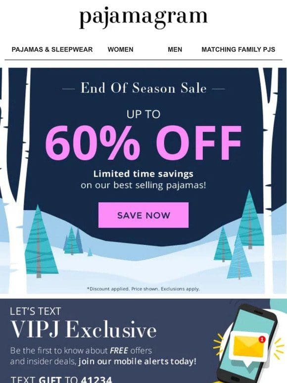 A treat for you: up to 60% OFF