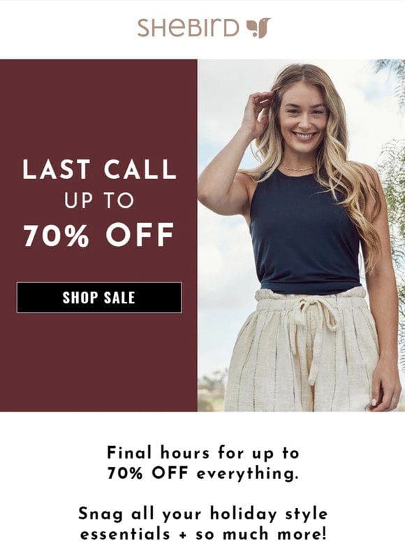 ATTN: Up 70% OFF Ends At Noon