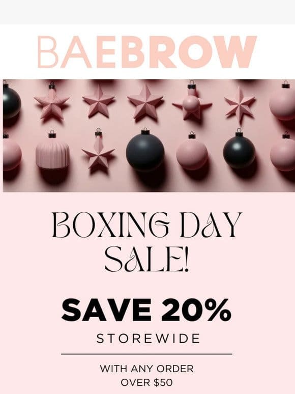 Aaaaand the boxing sale is LIVE!   20% OFF Sitewide