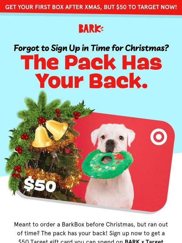 Act fast—a FREE $50 Target Gift Card won’t last fa-la-la-la-la-la-long!