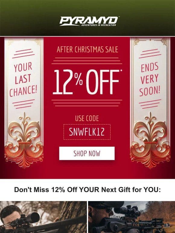 After Christmas 12% Off Wrapping Up!