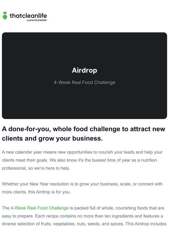 Airdrop: 4-Week Real Food Challenge