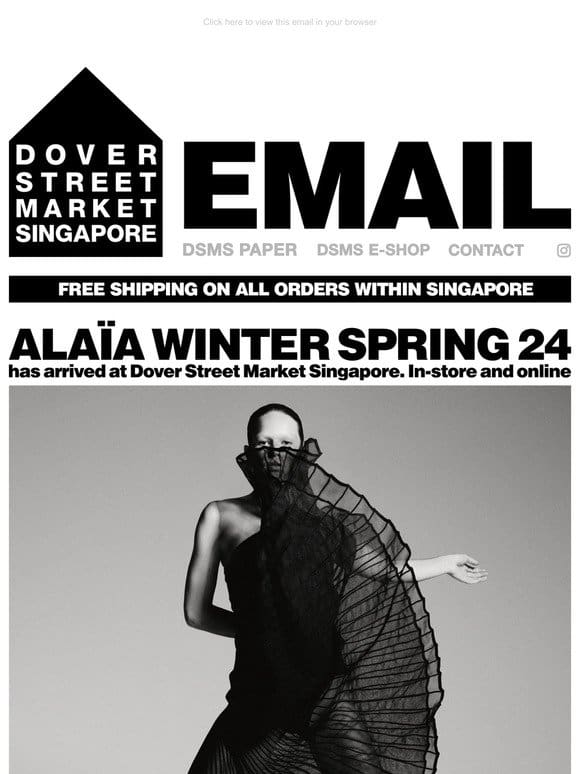 Alaïa Winter Spring 24 has arrived at Dover Street Market Singapore. In-store and online