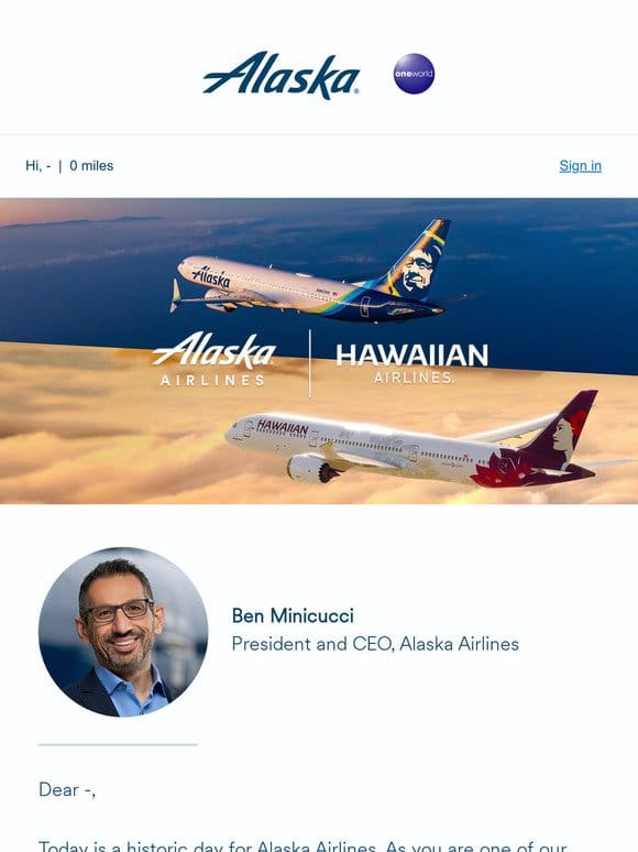 Alaska Airlines and Hawaiian Airlines to Combine