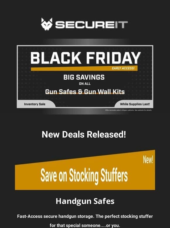 All Gun Safes & Gun Wall Kits On Sale – Black Friday Early Access