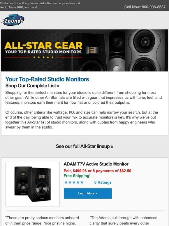 All-Star Studio Monitors from $249