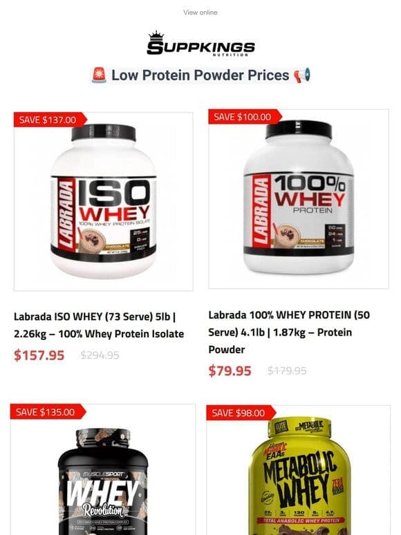 Amazing Deals on Protein Powders! Hurry， Prices Dropped on Global Brands!