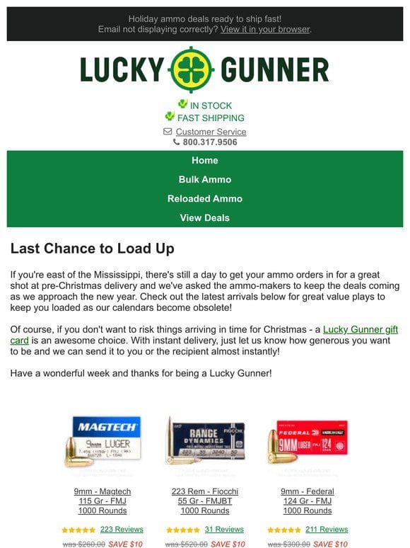Ammo Specials for Loaded Stockings!