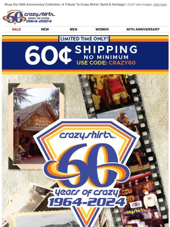 An Anniversary Treat: 60 Years And 60¢ Shipping!