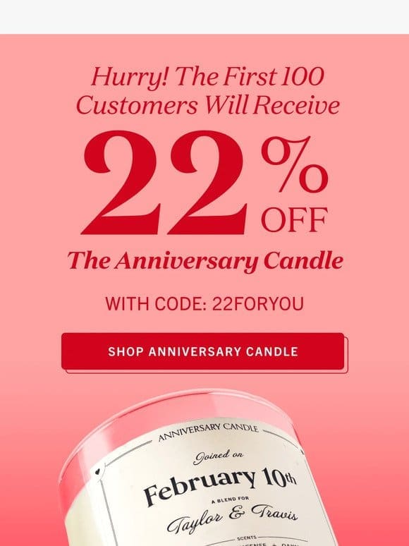 Anniversary Candle Flash Sale starts… NOW