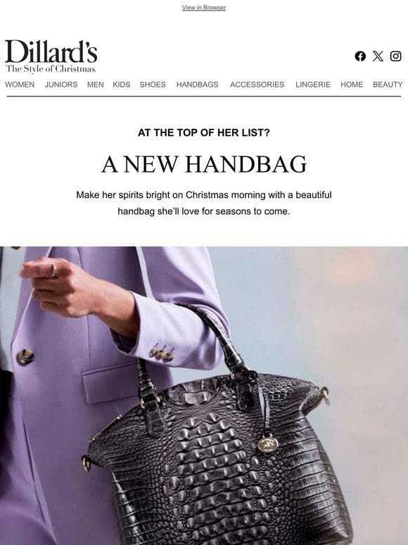 At the Top of Her List? A New Handbag