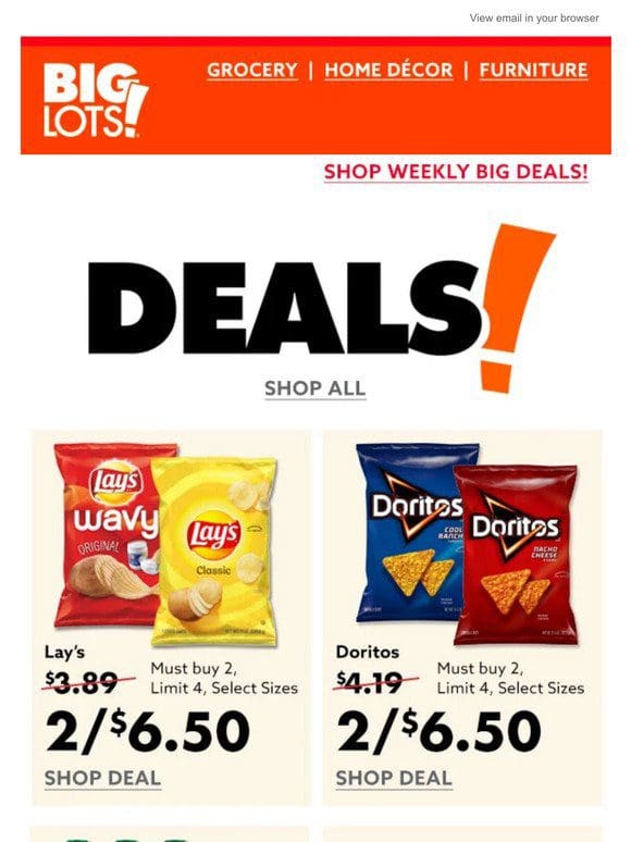 BIG Deals on Lay’s， Doritos， Pepsi 6pks， & more!